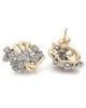 Diamond Heart Cluster Earrings in Gold